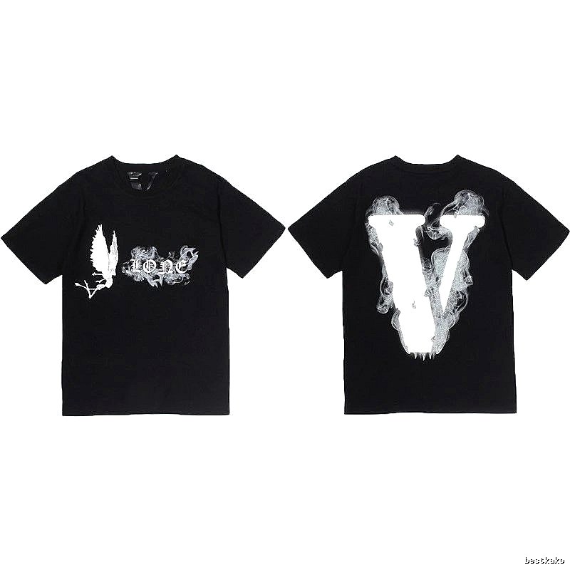 Vlone Premium Style Logo T-shirt Black Purple Vlone for Minimal Outfits