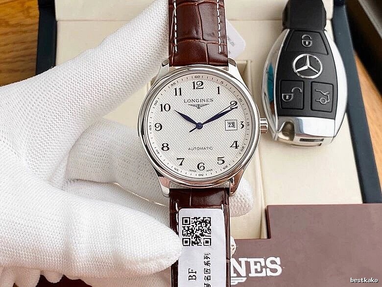 Watch by Hermes with White Dial Leather Strap Watch