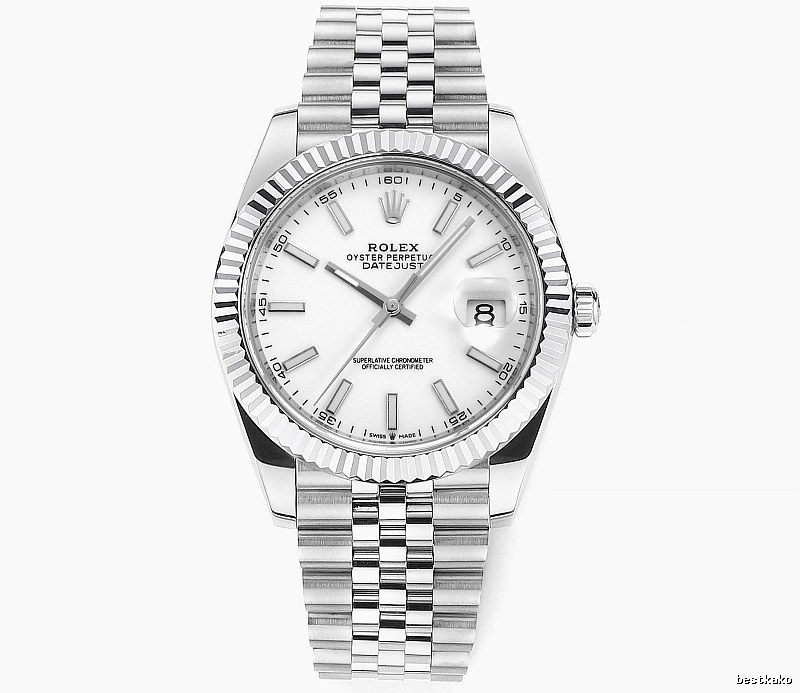White Baton Dial Datejust Automatic Watch - Rolex Layering Edit
