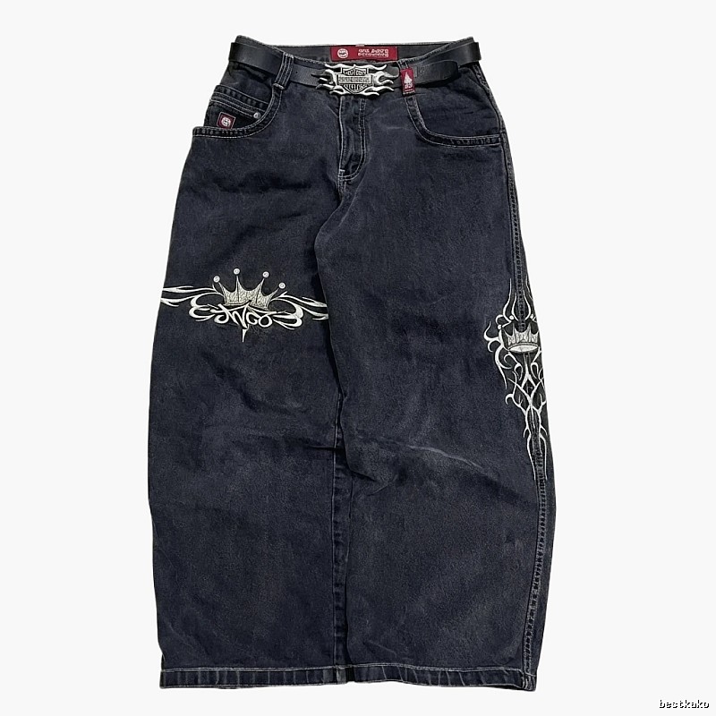 Y2K Crown Black Denim