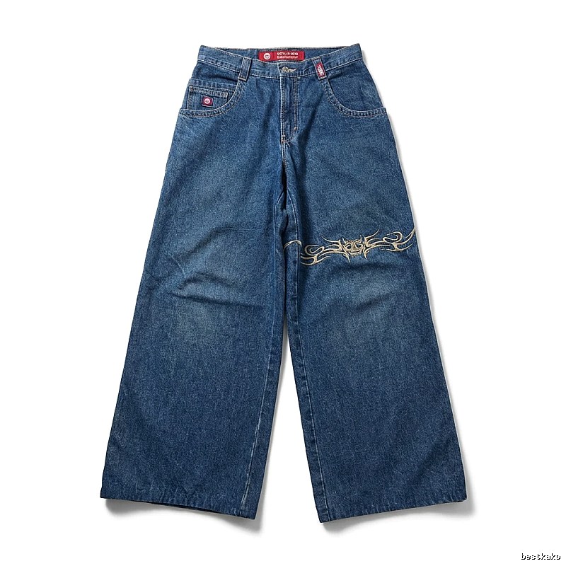 Y2K-style wide-leg jeans